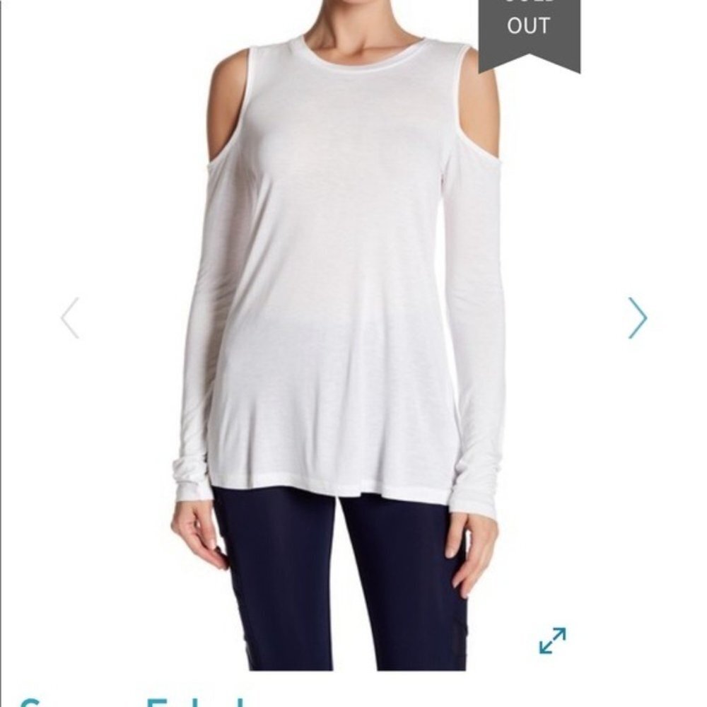 Sam EDELMAN white cold‎ shoulder long sleeve